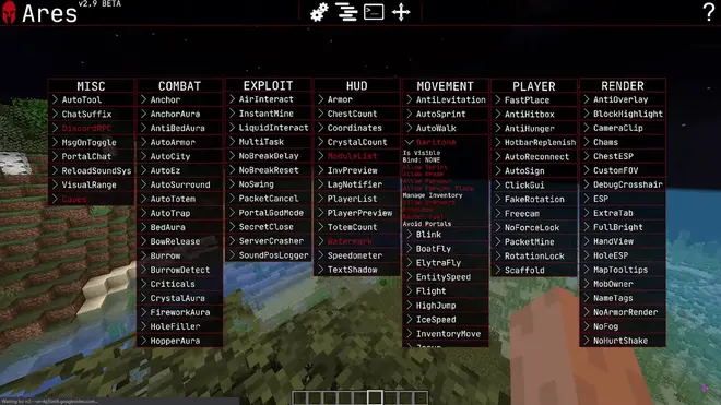 Ares - AutoCrystal, HopperAura, KillAura, Autototem чит под Minecraft | 1.12.2 - 1.18.1 Ares - AutoCrystal, HopperAura, KillAura, Autototem чит под Minecraft | 1.12.2 - 1.18.1