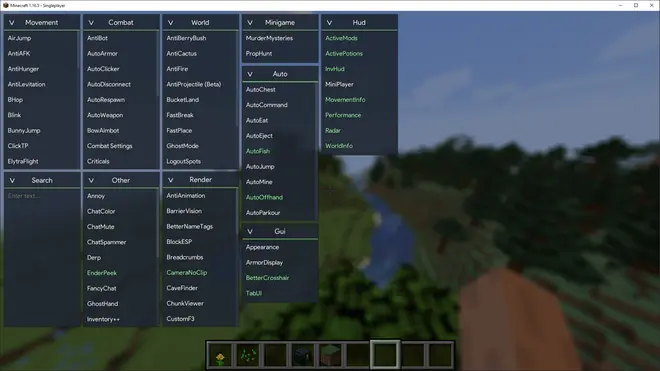 Aristois - Autofarm, bhop, ghostmode чит на Minecraft | 1.8.9 - 1.21.4