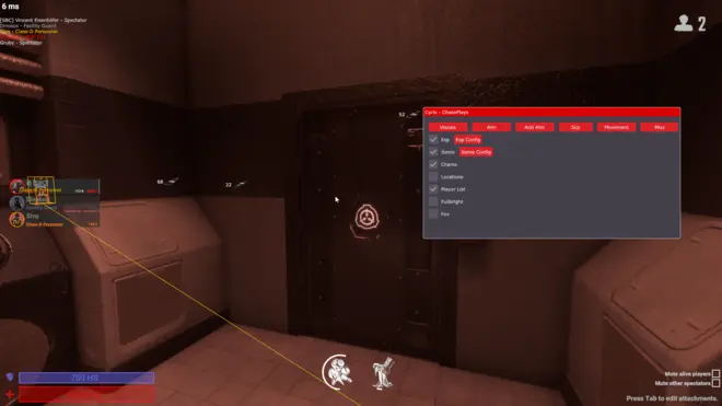 Cyrix - Бесплатный чит на SCP: Secret Laboratory (WH, AIM, BHOP) Cyrix - Бесплатный чит на SCP: Secret Laboratory (WH, AIM, BHOP)