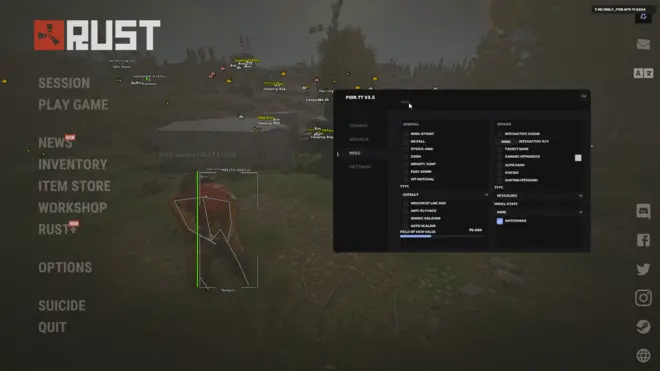 Dast.TT - NoFall, Combat, Fake Admin чит для Rust Pirate (Кряк)