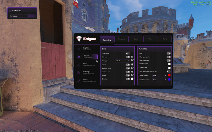 Enigma tech - Бесплатный чит КС 2 (Skinchanger, Aimbot, ESP, КФГ)