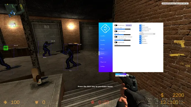 Ragebot, Legitbot, AntiAim, Visuals - чит Epoximotion для Counter-Strike: Source | v34, (2021) - v34, (2024 v2.7)