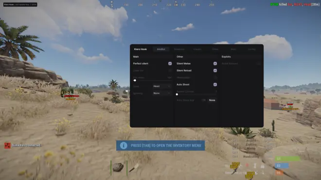 Kiero - FakeAdmin, fast loot, wallhack чит на Rust Pirate