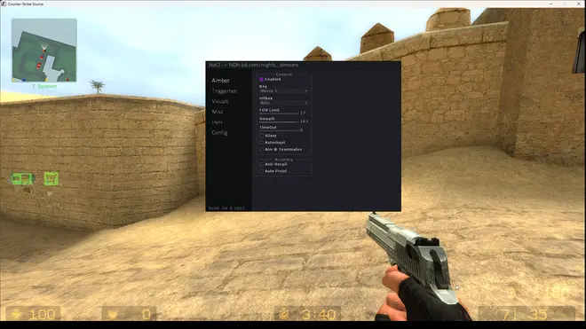 NDh - Бесплатный простой legit чит с ESP для Counter-Strike: Source | v92 (x86)