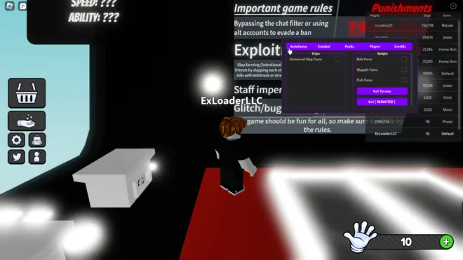 Slap Battles - Бесплатный Roblox LUA скрипт (Kill-Aura, No Cooldown, God Mode, Slap Farm, Slap Aura) Slap Battles - Бесплатный Roblox LUA скрипт (Kill-Aura, No Cooldown, God Mode, Slap Farm, Slap Aura)